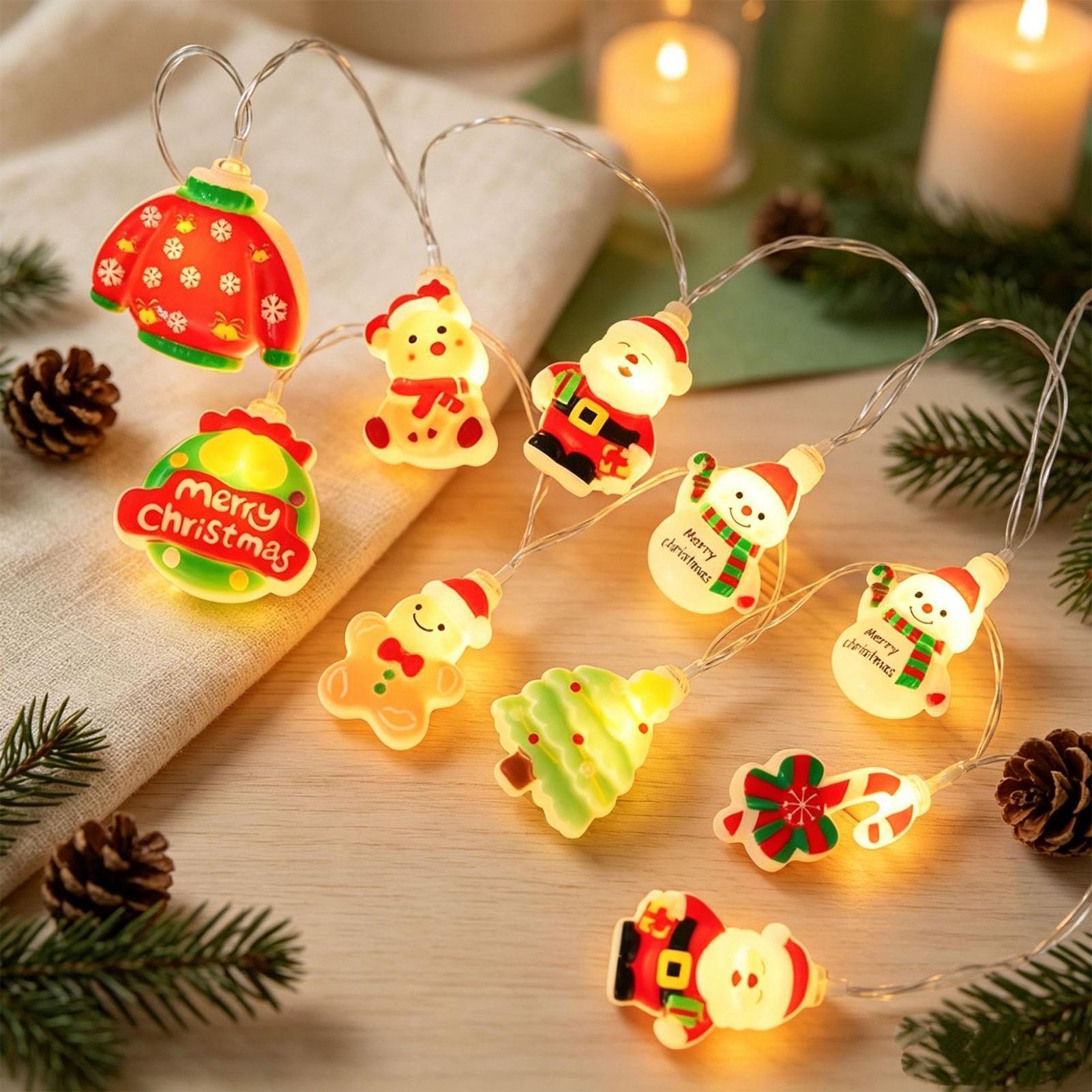 Lighting Christmas Decor - Светодиодная гирлянда с Санта-Клаусом и снеговиком,